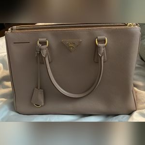 Prada Saffiano Lux Leather Double Zip Tote